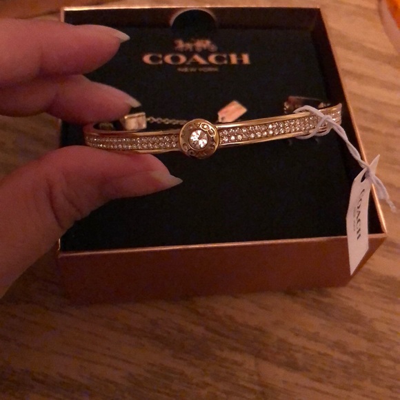 Coach Gold Rhinestone Bangle - Picture 1 of 4